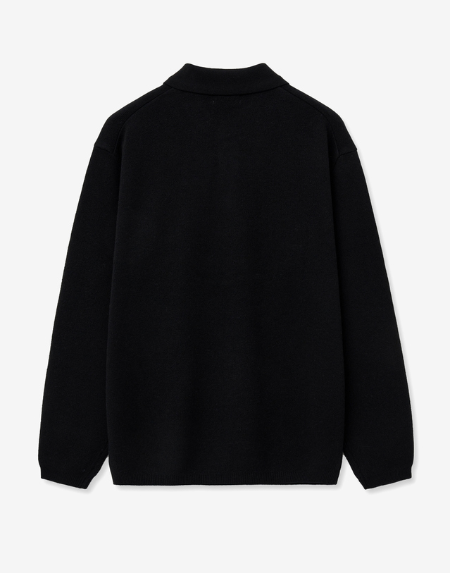 티엔지티 Essential Polo Knit (Black) 블랙 착용컷