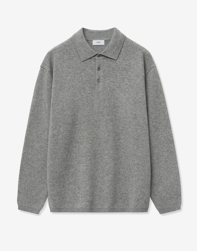 티엔지티 Essential Polo Knit (Grey) 그레이 착용컷