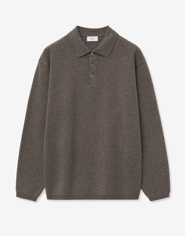 티엔지티 Essential Polo Knit (Brown) 브라운 착용컷