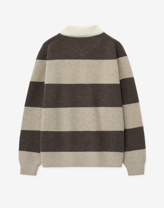 티엔지티 Rugby Oversized Polo Knit (Brown) 브라운 착용컷