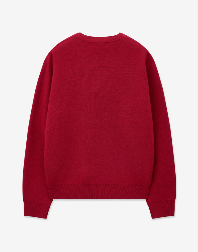 티엔지티 Cashmere Blend V-Neck Knit Top (Red) 레드 착용컷