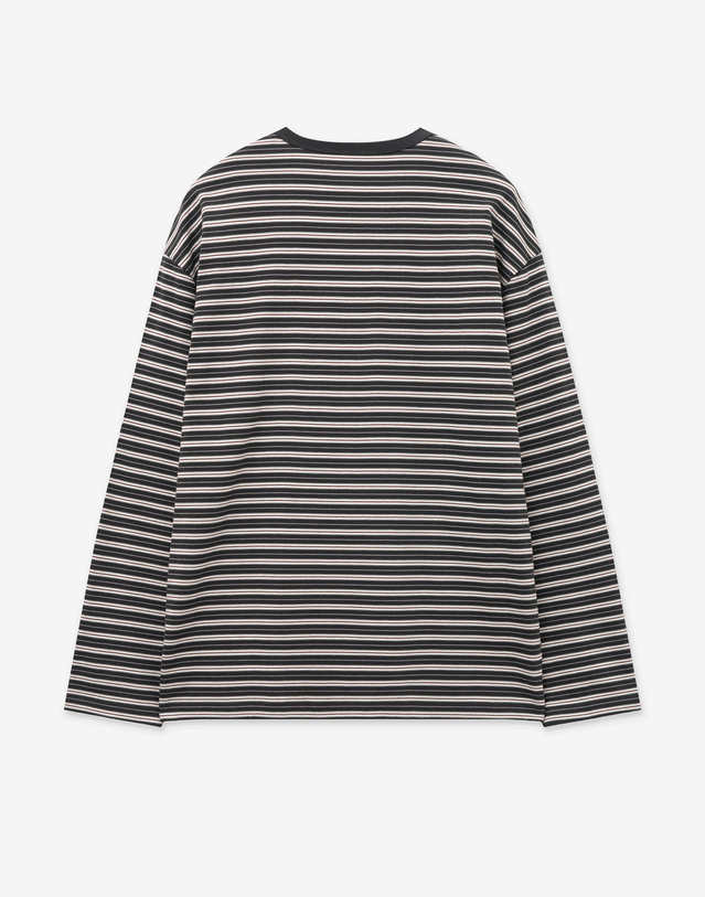 티엔지티 Multi-Stripe Long Sleeve T-shirts (Khaki) 카키 착용컷