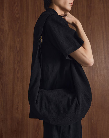 Kinoshita Seersucker Tabito Bag (Black)
