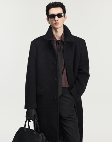 Oversized Alpaca Mac Coat (Black)