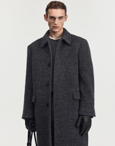 Oversized Alpaca Mac Coat (Dark Grey)