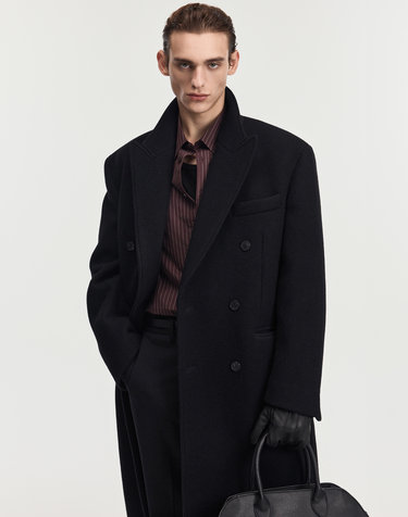 Oversized Tailored Double Coat (Black)