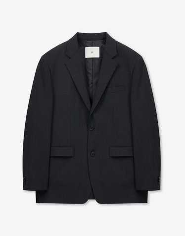 High Wool Blend Comfort Jacket (Charcoal)