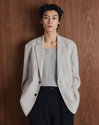 Kinoshita Seersucker Jacket (Light Beige)