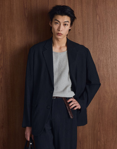 Kinoshita Seersucker Jacket (Navy)