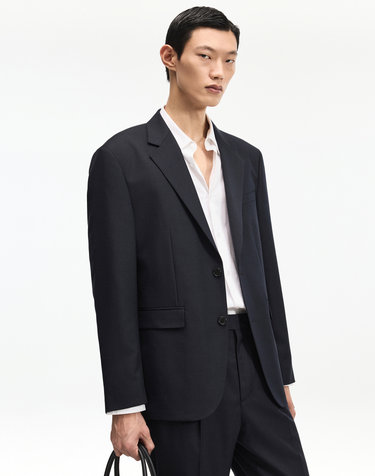 Wool-Blend Comfort Jacket (Dark Navy)