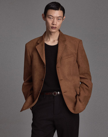 Faux Suede Jacket (Camel Brown)