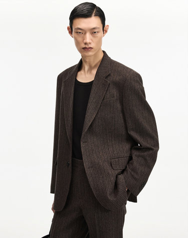 Redford Wool Herringbone Jacket (Brown)