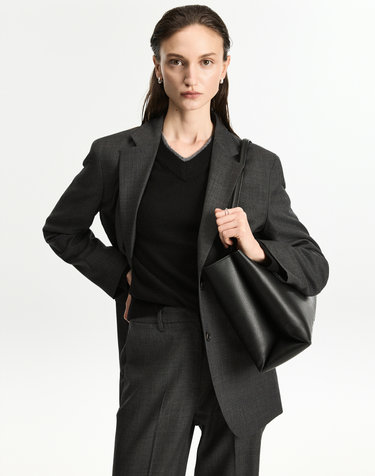 [W] Wool Blend Comfort Jacket (Charcoal)