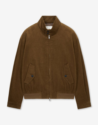 Corduroy Harrington Jumper (Khaki Brown)