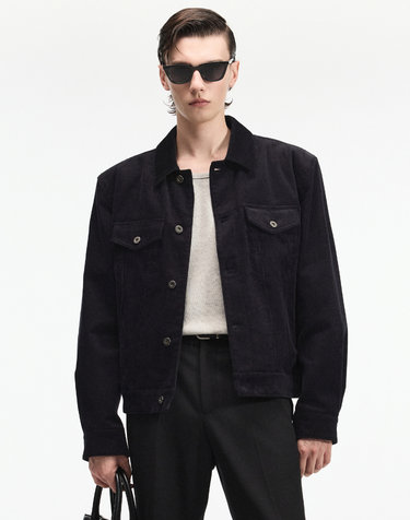 Corduroy Trucker Jacket (Navy)