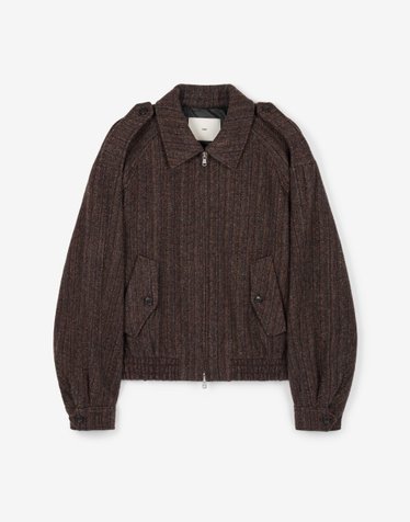 Textured Wool Blouson (Red Brown)