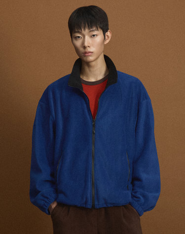 [UNI] Koenji Fleece Oversized Zip-Up Jacket (Blue)