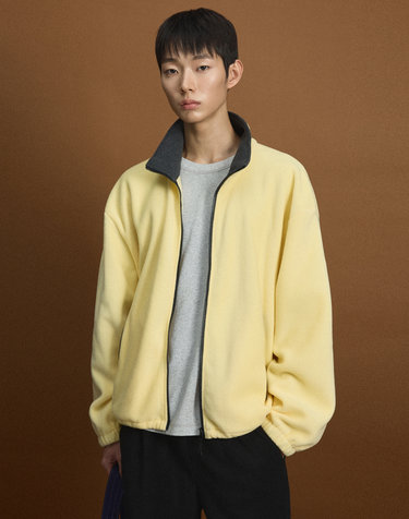 [UNI] Koenji Fleece Oversized Zip-Up Jacket (Butter)
