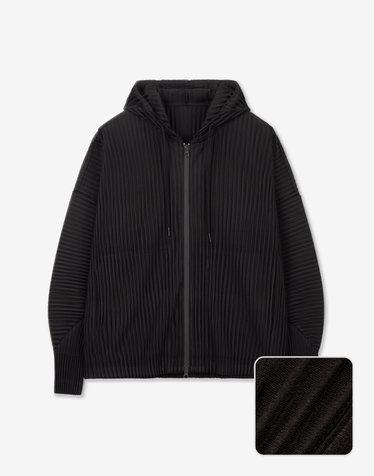 Yoyogi Pleats Hooded Zip-Up (Brown)