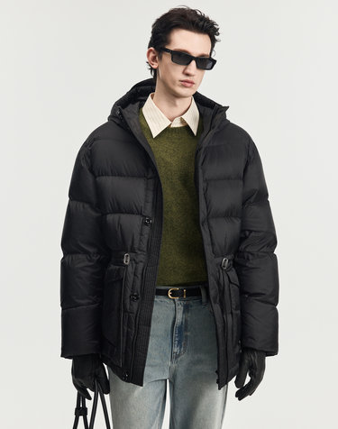 European Goose Down Mid-Length Parka (Black)
