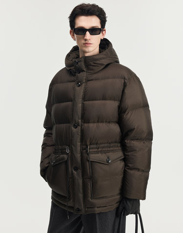 European Goose Down Mid-Length Parka (Khaki Brown)