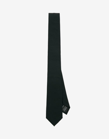 High Wool Blend Comfort Slim Tie (Black)