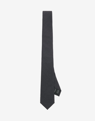 Wool-Blend Comfort Slim Tie (Charcoal)