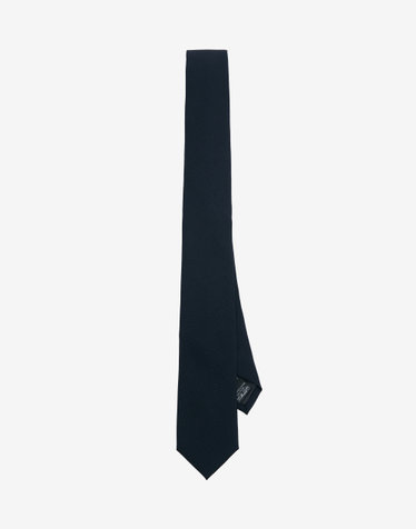 Wool-Blend Comfort Slim Tie (Navy)