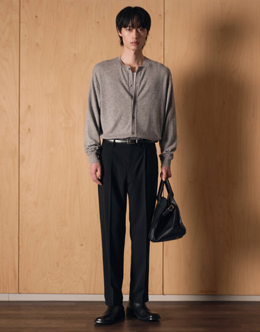 High Wool Blend Comfort Pants (Black)