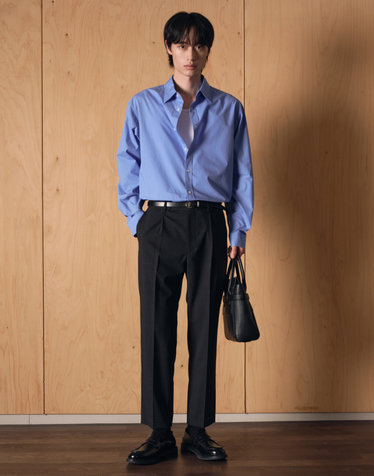 High Wool Blend Comfort Pants (Charcoal)