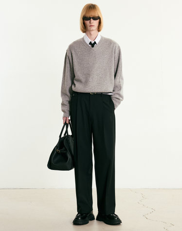 Flap Detail Wide Pants (Black)