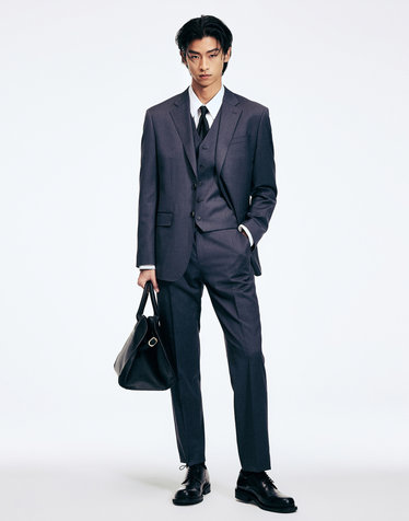 Classic Wool Suit Pants (Charcoal Grey)