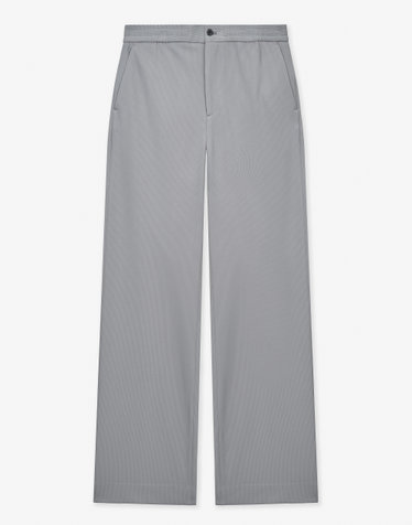 Wide Ribbed Banding Pants (Light Grey)