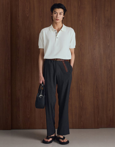 Kinoshita Seersucker Tapered Pants (Grey)