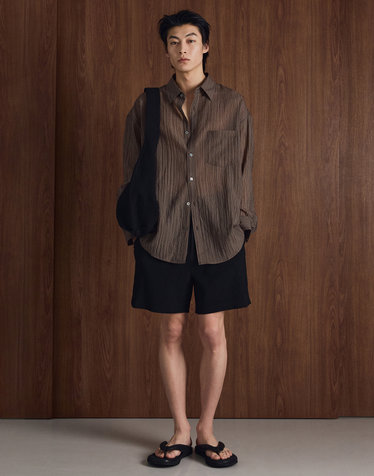 Kinoshita Seersucker Shorts (Black)