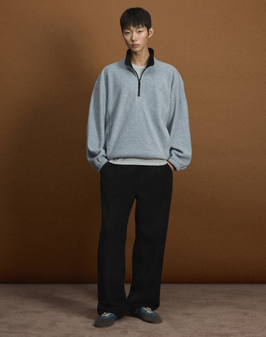 [UNI] Koenji Fleece Wide-Leg Pants (Black)