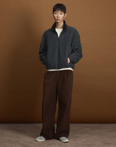 [UNI] Koenji Fleece Wide-Leg Pants (Brown)