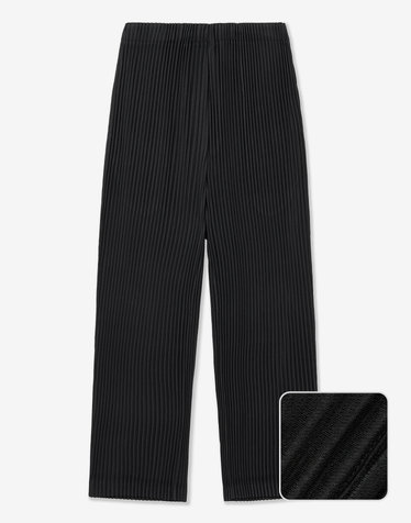 Yoyogi Pleats Tapered-Fit Pants (Black)