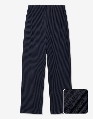 Yoyogi Pleats Tapered-Fit Pants (Navy)