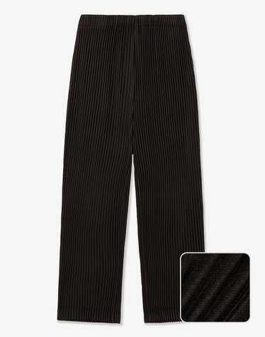 Yoyogi Pleats Tapered-Fit Pants (Brown)