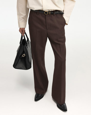 Essential Flare Fit Pants (Brown)