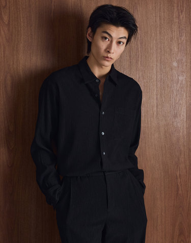 Kinoshita Seersucker Shirt (Black)