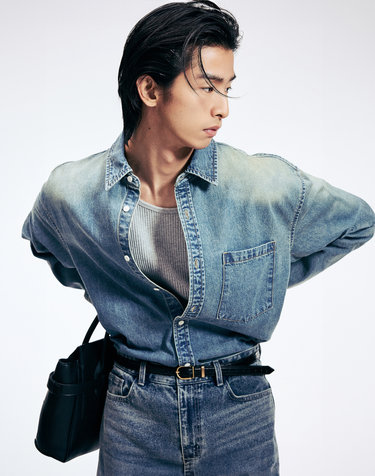 Oversized Denim Shirt (Vintage Blue)