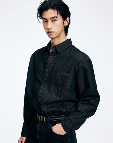 Oversized Denim Shirt (Raw Black)