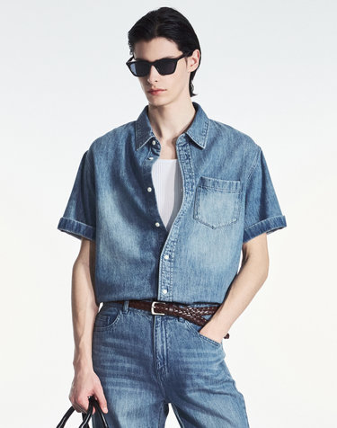 Summer Denim Shirt (Greyish Blue)