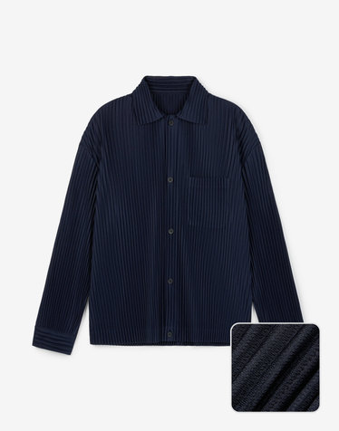 Yoyogi Pleats Overshirt (Navy)