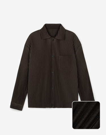 Yoyogi Pleats Overshirt (Brown)