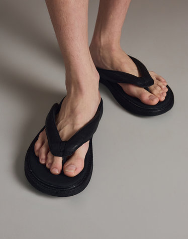 [TNGT X Mistake Project] Kinoshita Leather Geta Flip-Flops