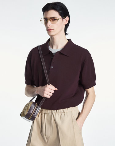 Hard Twist Washable Polo Knit (Brown)