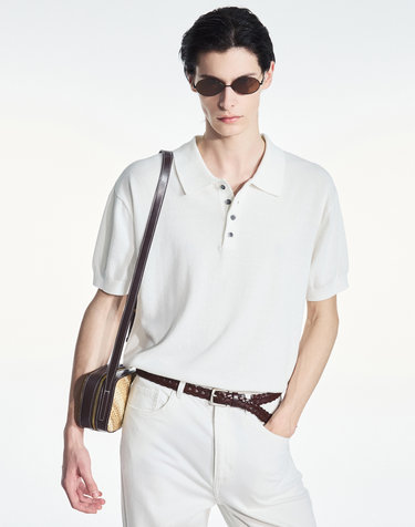 Hard Twist Washable Polo Knit (White)
